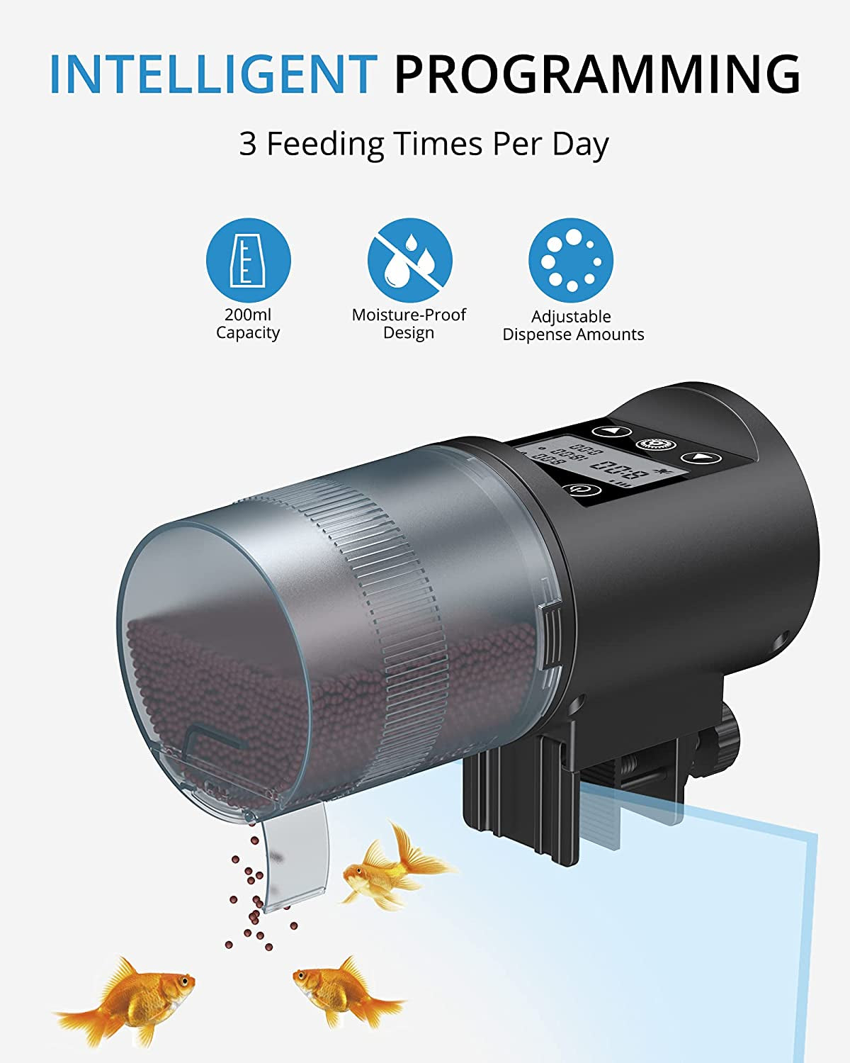 Programmable Automatic Fish Feeder for Fish Tank and Aquarium