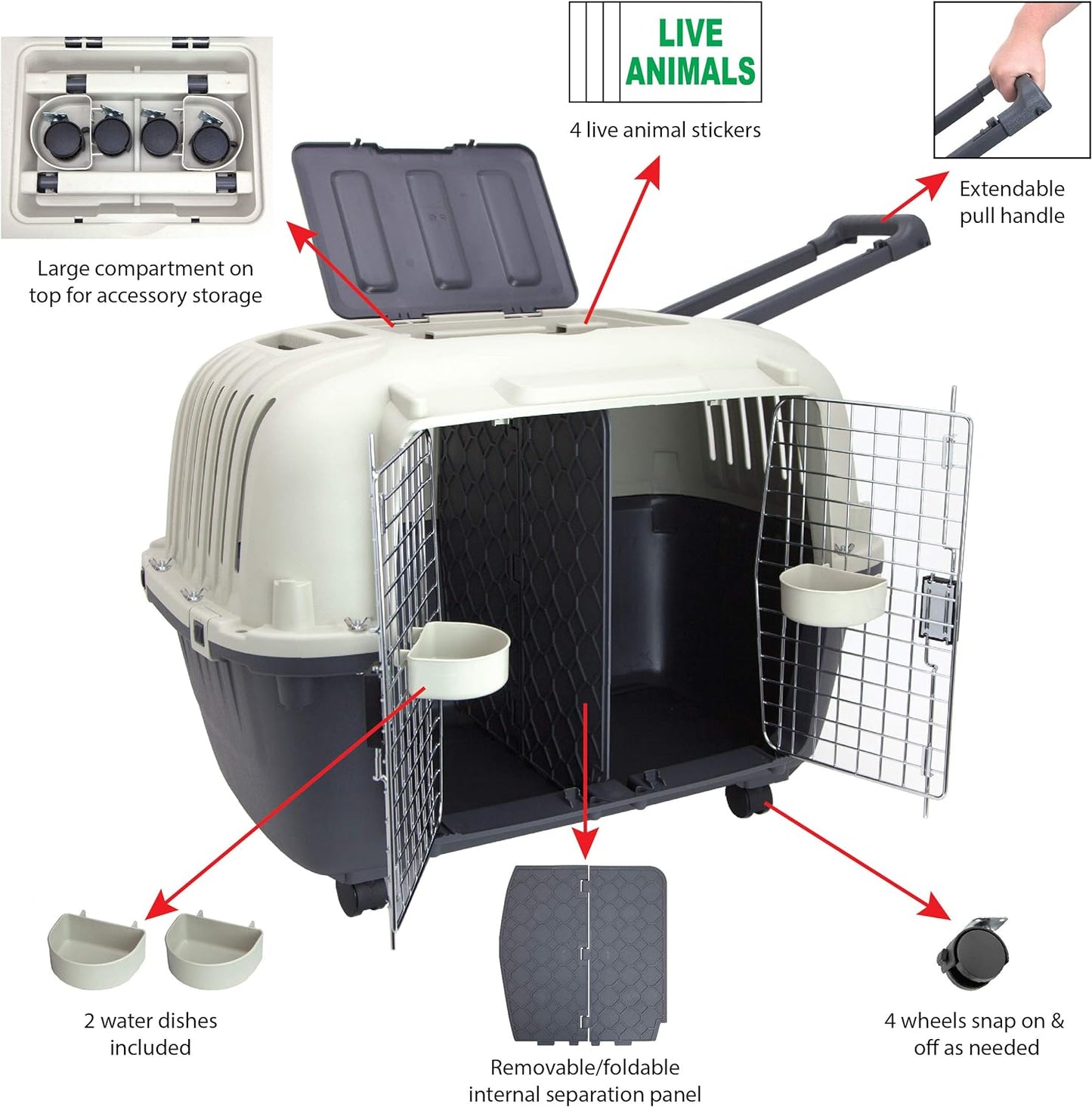 Double Wire Door Plastic Kennel (CM-0699-CS01)