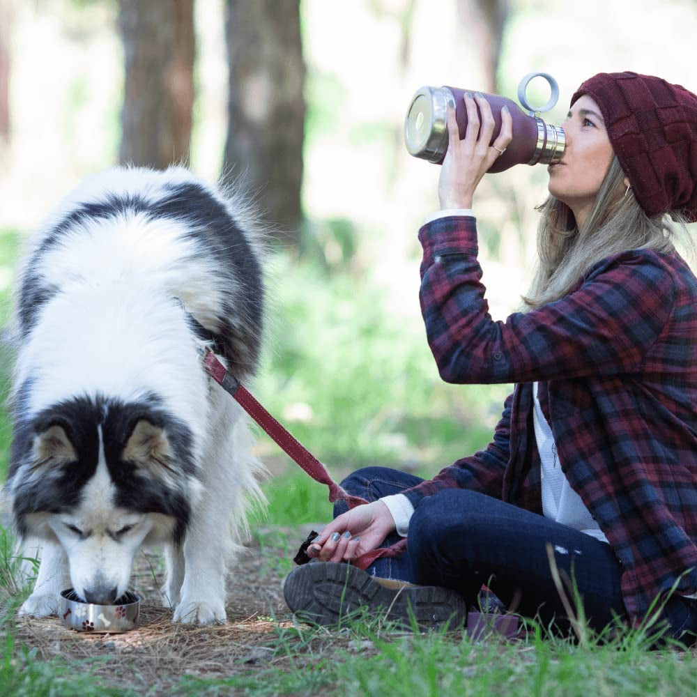 Insulated Travel Bottle with Dog Bowl Attachment (33 Ounce)